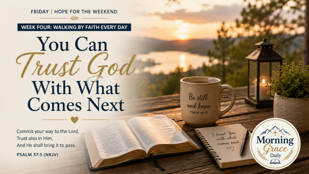 Trust God with what comes next devotional image representing hope, peace, and confidence in God’s faithful care for the future.