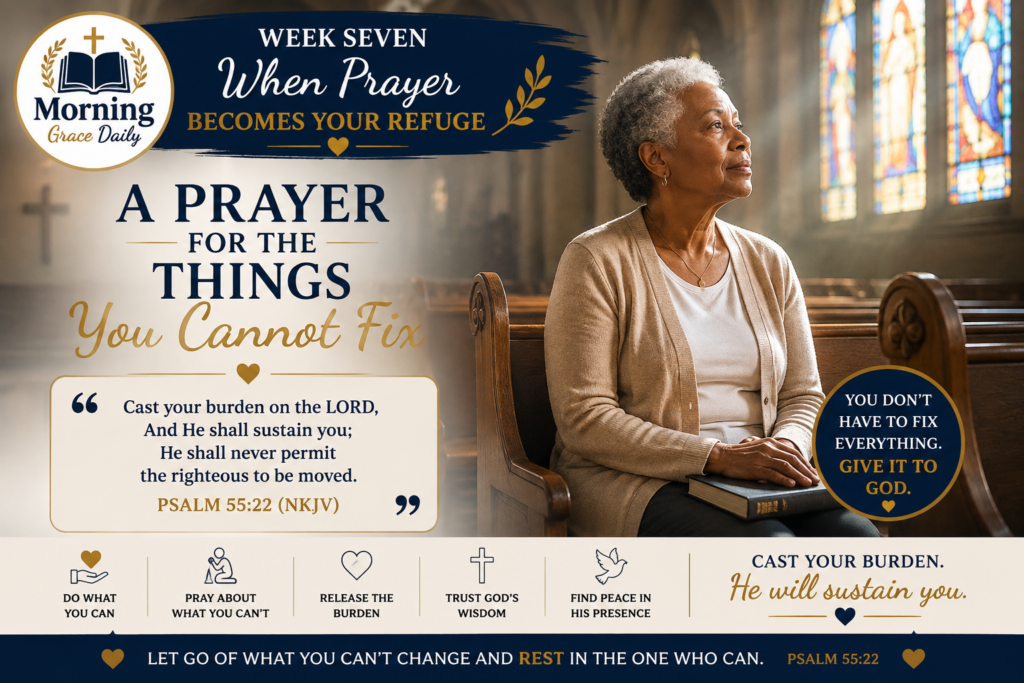 Prayer for things you cannot control devotional image representing surrender, peace, and placing difficult circumstances into God's hands.