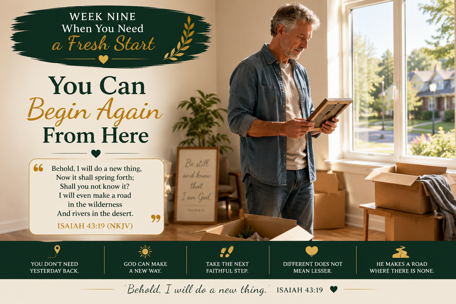 Begin again with God devotional image representing a fresh start, a new way forward, and trusting God to lead from where you are today.