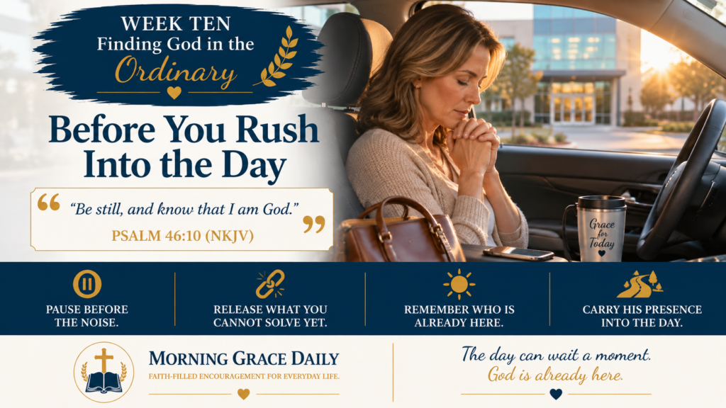 Be still and know God devotional image showing a quiet morning moment before the responsibilities and activity of an ordinary day begin.